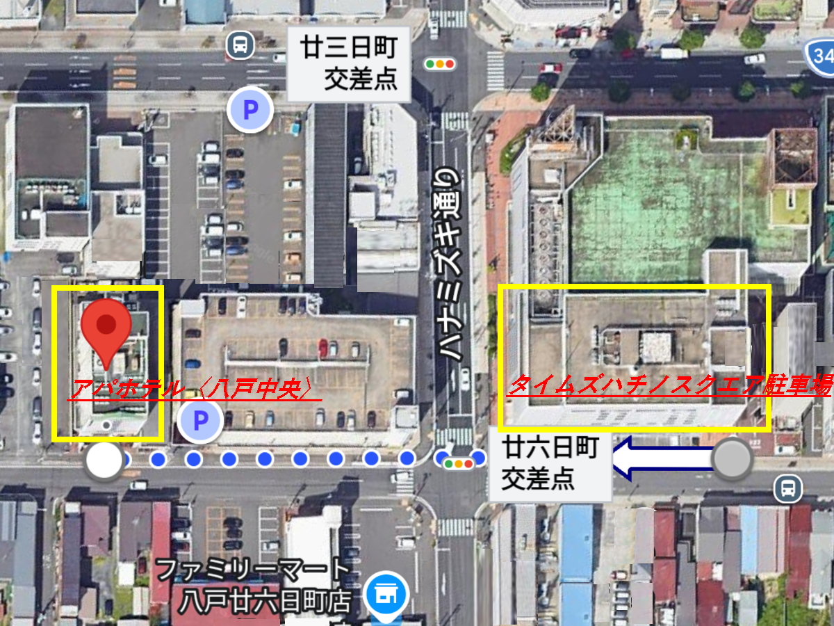 駐車場：タイムズハチノスクエ